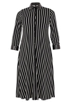 Blouse Dress Croco Collar STRIPES - black  - #4