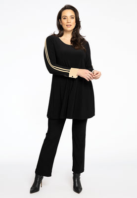 Tunic Wide Bottom Contrast Lines DOLCE - black  - #2