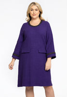 Dress Frontpocket BOUCLE - purple  - #1