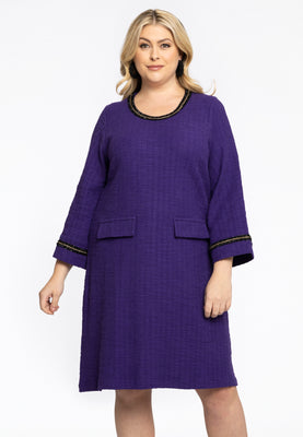 Dress Frontpocket BOUCLE - purple  - #1