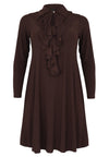 Dress A-line Double Volant DOLCE - brown