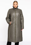 Manteau bouffant lignes horizontales - Vert