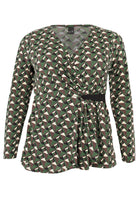 Shirt cross-over GEOMETRIC - green  - #4