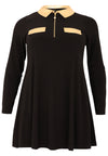 Tunic wide bottom zipper DOLCE - black - #4