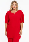 Tunic straight PLISSE - red