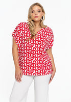 Shirt V-neck PENELOPE - red  - #1