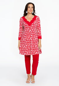 Tunic wide bottom PENELOPE - red - #2