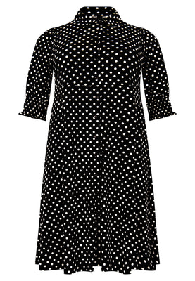 Dress buttoned DOTS - black  - #4