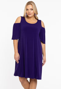 Dress cut out shoulder DOLCE - purple - #1