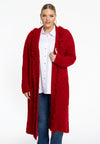 Cardigan teddy fringing - red