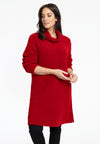 Pullover teddy high neck - red 