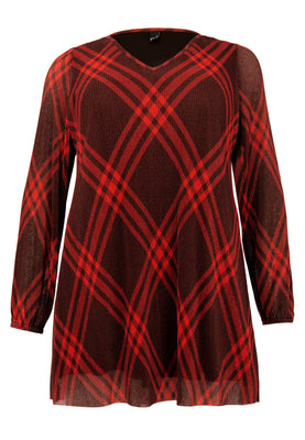 Tunic wide bottom CHECK - red  - #4