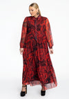 Dress ruffled ROSANNA - red 