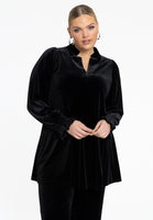 Tunic wide bottom VELOURS - black  - #1