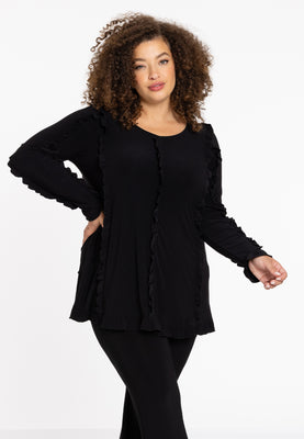 Tunic flare ruffled DOLCE - black  - #1