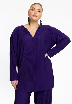 Tunic straight PLISSE - purple  - #1