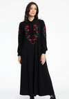 Dress long embroidered DOLCE - black