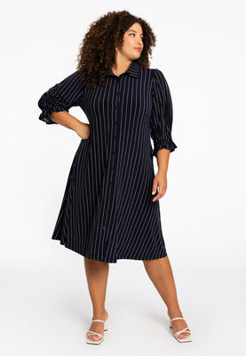 Dress buttoned DOLCE PINSTRIPE - blue - #2