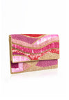 Clutch met roze en goud