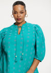 Top short sleeve COTTON - turquoise