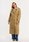 Trenchcoat met studs - mid brown