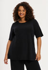 Tunic flare short sleeve LOUNGE - black 