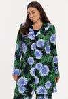 Lange blazer full blossom - blauw