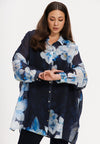 Blouse square orchid - blauw