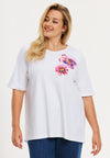 T-shirt with flowers COTTON - white 