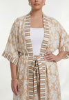 Kimono flower stamp - marron clair