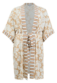 Kimono FLOWER STAMP - light brown - #3