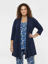 Cardigan à manches trois-quarts uni dolce - bleu