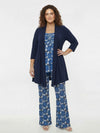 Cardigan à manches trois-quarts uni dolce - bleu