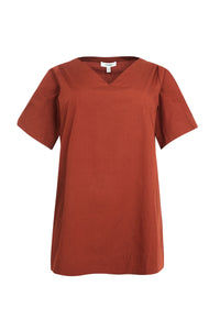 Tunic relaxed BRICK - dark red - #4