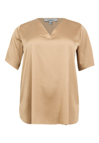 Tunic v-neck SATIN SAND - light brown - #3