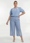 Pantalon 7/8 sweet flora - bleu clair