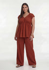 Pantalon brick - rouge foncé