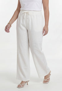 Trousers loose LINEN - white - #3