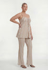Pantalon decostripe - marron clair
