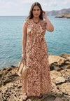 Maxi-jurk bloompoppy - donkerrood