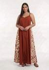 Maxi-jurk swing brick - donkerrood