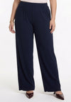 Pantalon loose uni dolce plissé - blauw