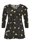 Shirt flare frill LEMON - black - #4