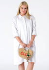 Blouse long LINEN - white 