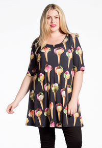 Shirt wide bottom ICECREAM - black - #1