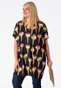 Shirt-tunic wide ICECREAM - black - #1