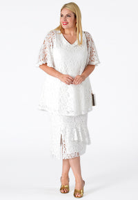 Skirt ruffled LACE - white - #1