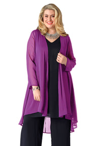 Blouse jacket voile UNI - purple - #1