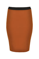 Skirt zip midback crèpe - brown - #4