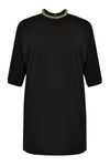 Tunic beaded neck INTERLOCK - black - #4